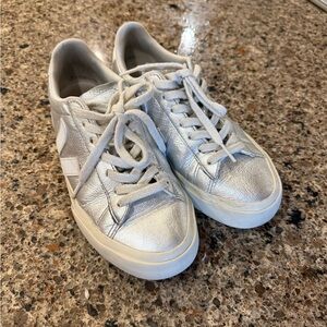 Veja Silver Campo Low-Top Trainers Size 6